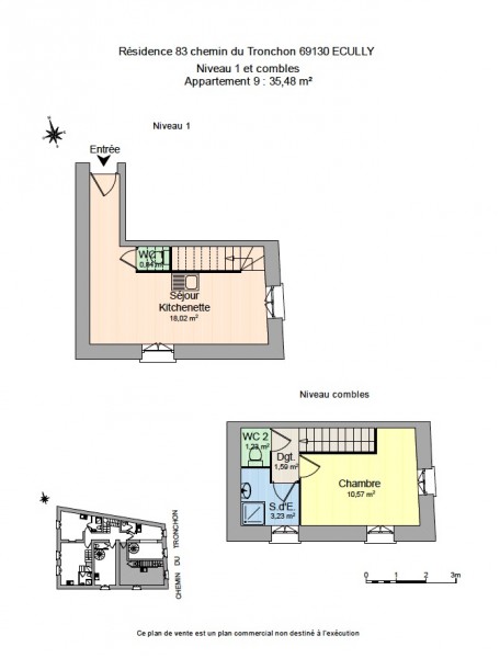 Appartement T1 à la vente à Ecully 69130